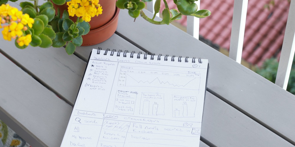 Initial sketches of the Sunnyside administrator dashboard